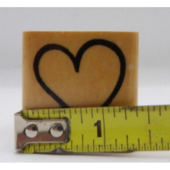 Stamp Wooden Heart Anita's Back Street Inc ©1989 1 3/8" x1 3/8" Made in China - Picture 2 of 4